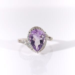 Amethyst Pear 2.5 Carats Ring Size 8